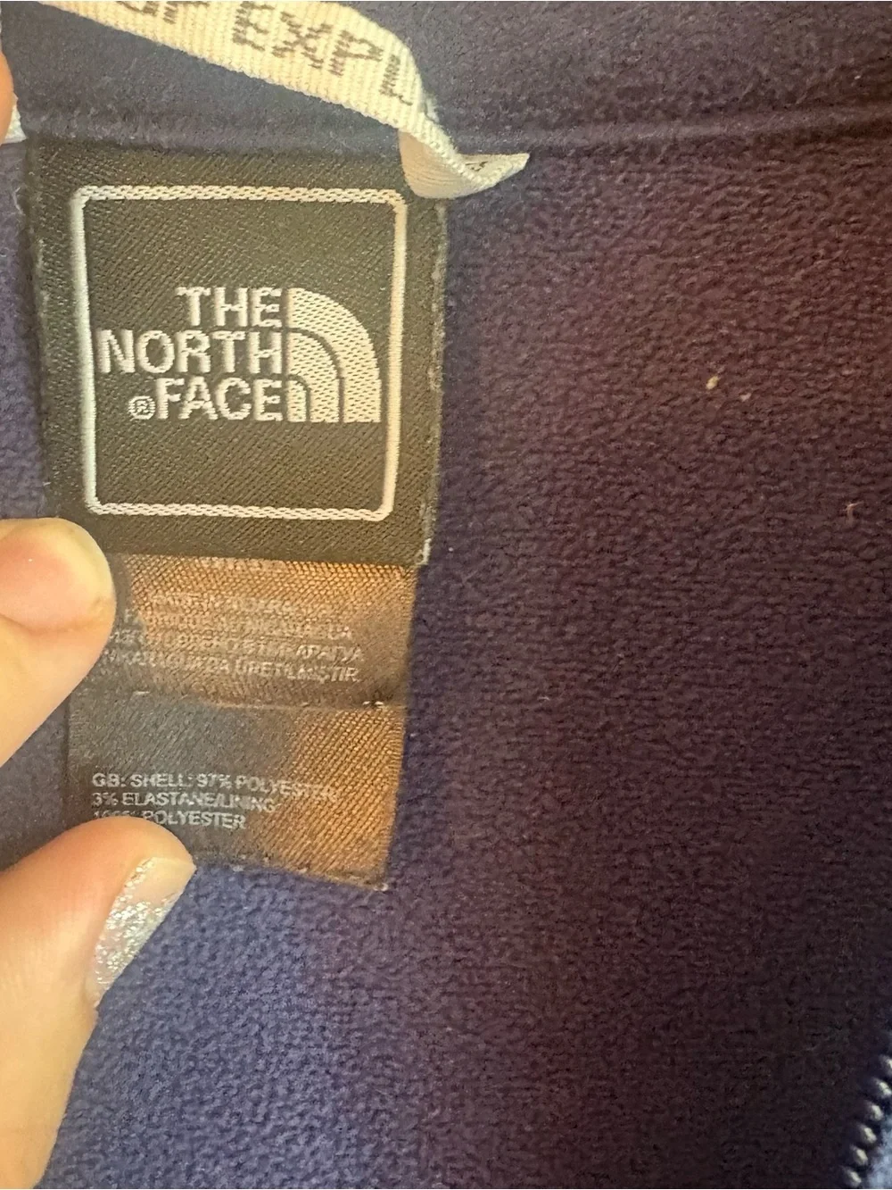 The North Face Navy Blue Softshell Jacket with Chest Logo